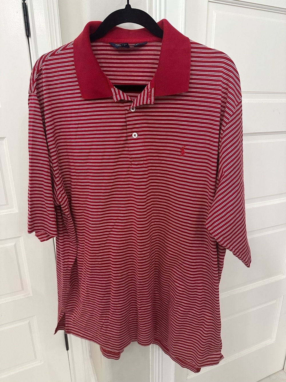 Vintage Polo Ralph Lauren Shirt POLO GOLF Short Sleeve Striped Red Men’s XL EUC